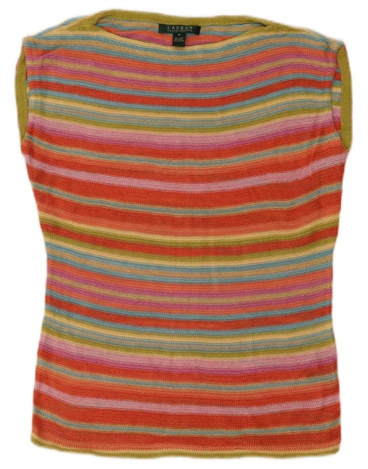 Ralph Lauren Dame Vest Tank Top UK 14 Medium Flerfarvet Farverig