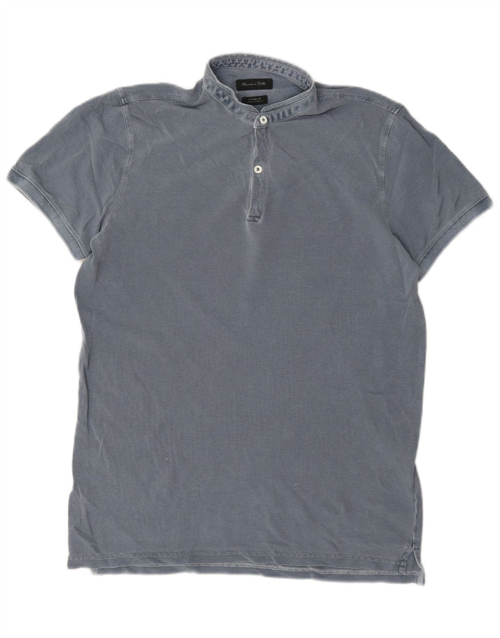 Massimo Dutti Poloshirt til mænd Small Navy Blue Cotton