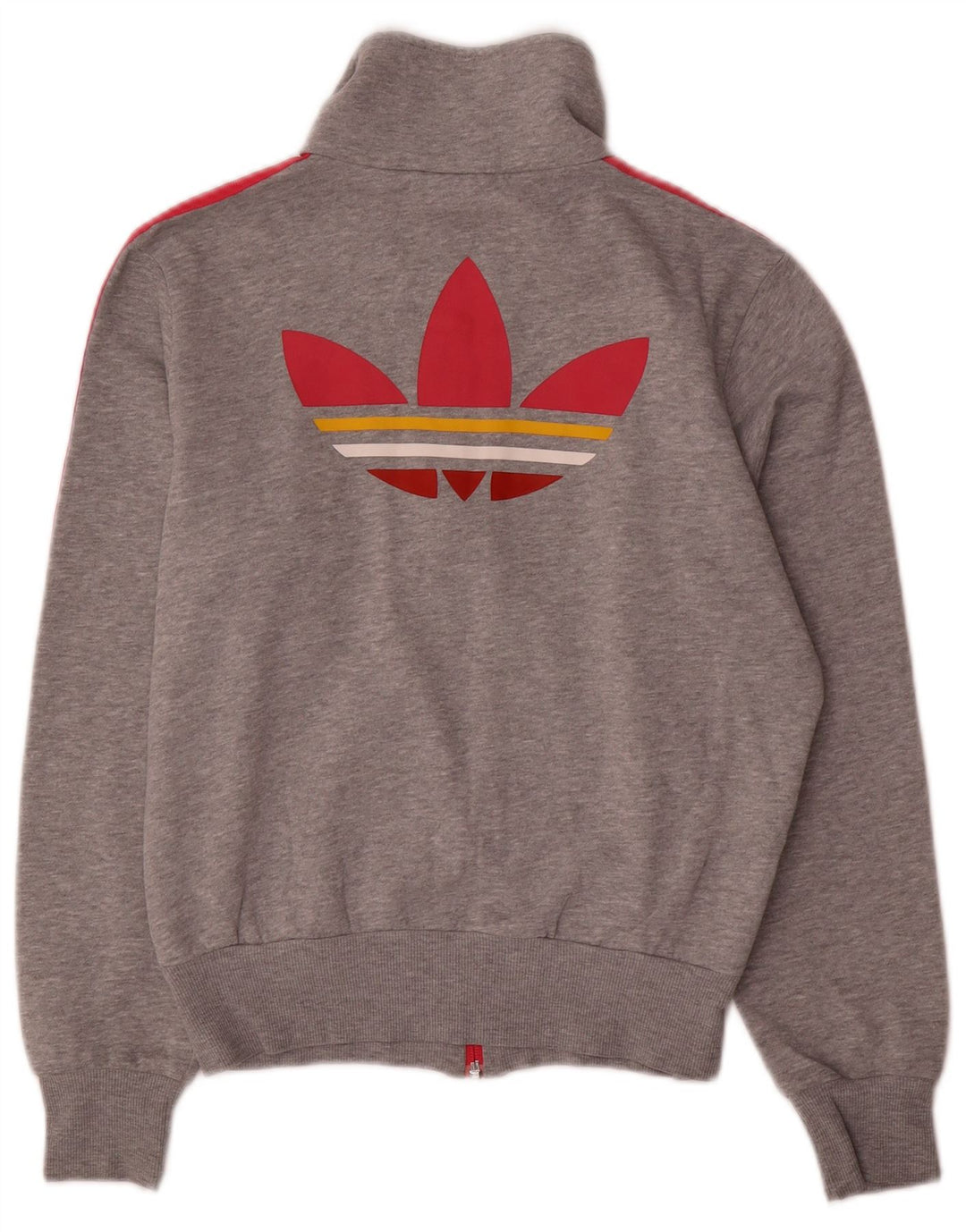 Adidas Womens Graphic Oversized Tracksuit Top Jacket UK 10 Small Grey