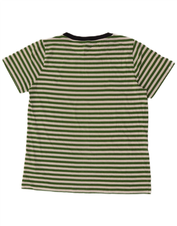 Cos Herre T-Shirt Top Stor Grøn Stribet Bomuld