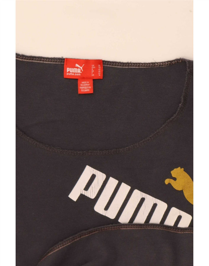 Puma Dame Grafisk Top Langærmet UK 16 Stor Grå