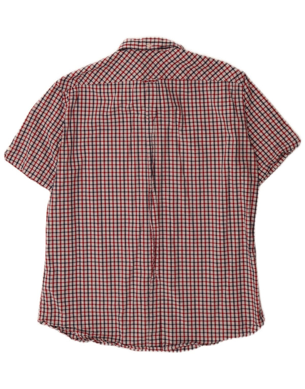 Ben Sherman Herre Kortærmet Regular Fit skjorte XL Rød Plaid Bomuld