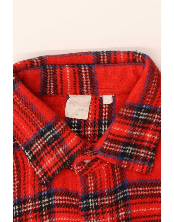 Vintage flannelskjorte til mænd, stor rød ternet