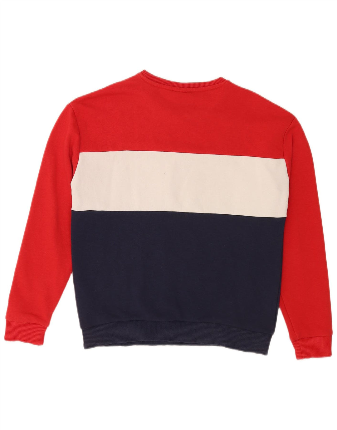 Fila Womens Grafisk Oversized Sweatshirt Jumper UK 10 Lille rød farveblok