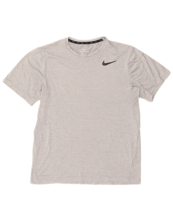 Nike Mens Dri Fit T-Shirt Top Medium Grey Flecked Polyester