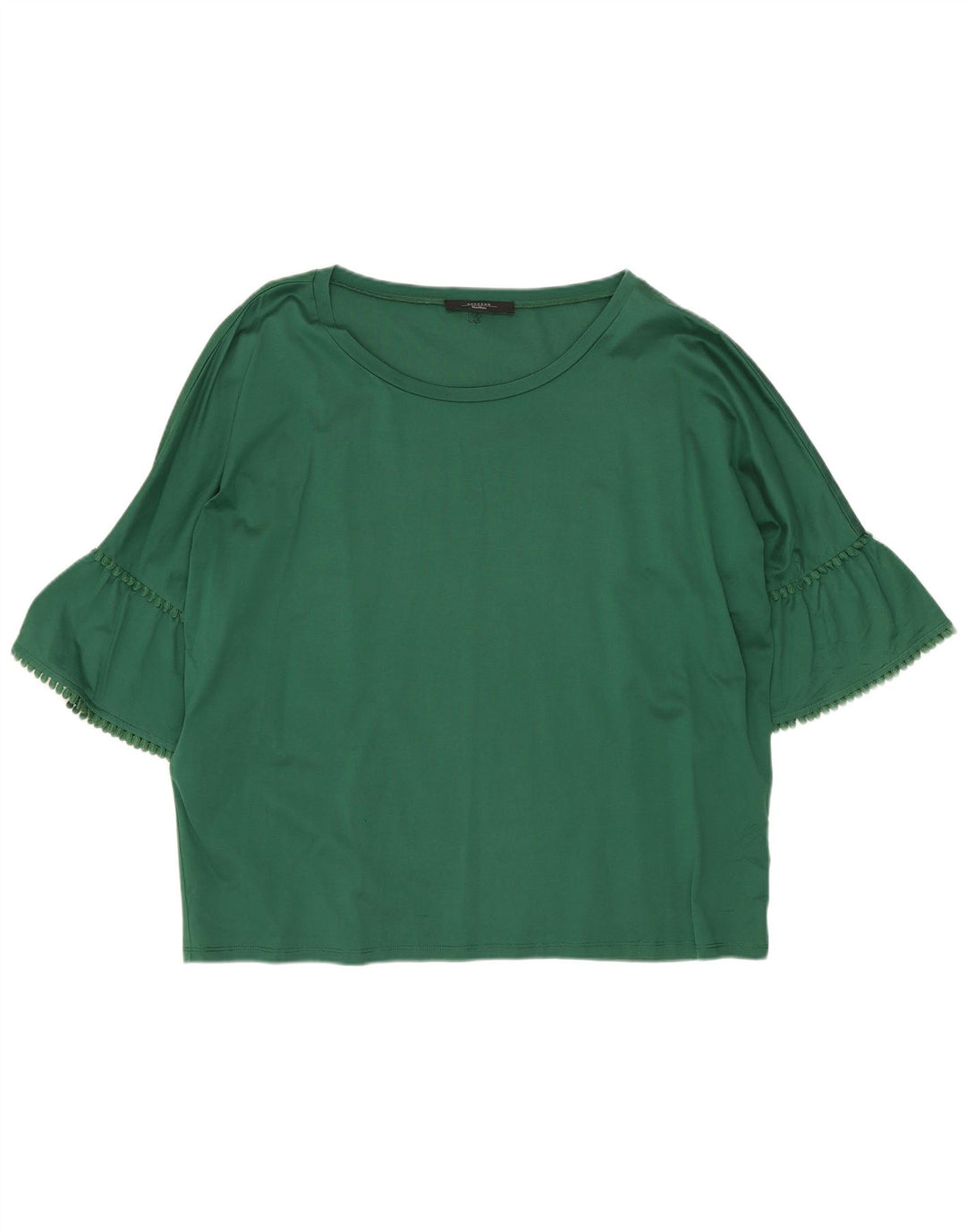 Max Mara Dame Weekend 3/4 ærmet bluse Top UK 16 Large Green