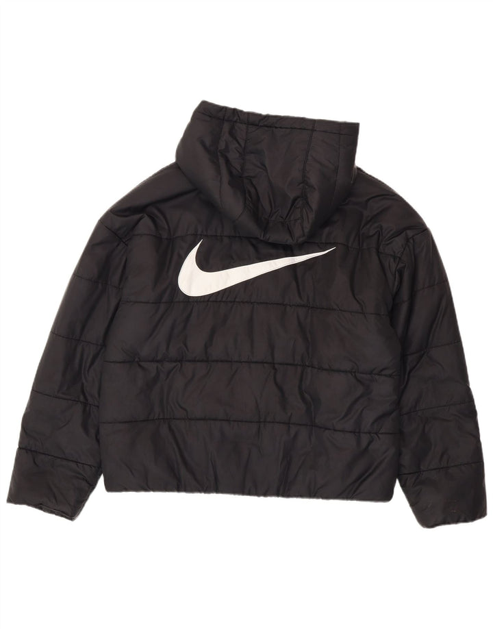Nike drenge grafisk polstret jakke med hætte 10-11 år medium sort polyester