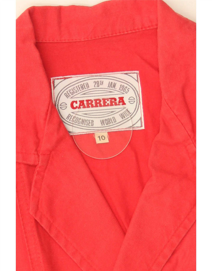 Carrera Dame Crop Double Breasted Blazer Jacket UK 10 Small Red