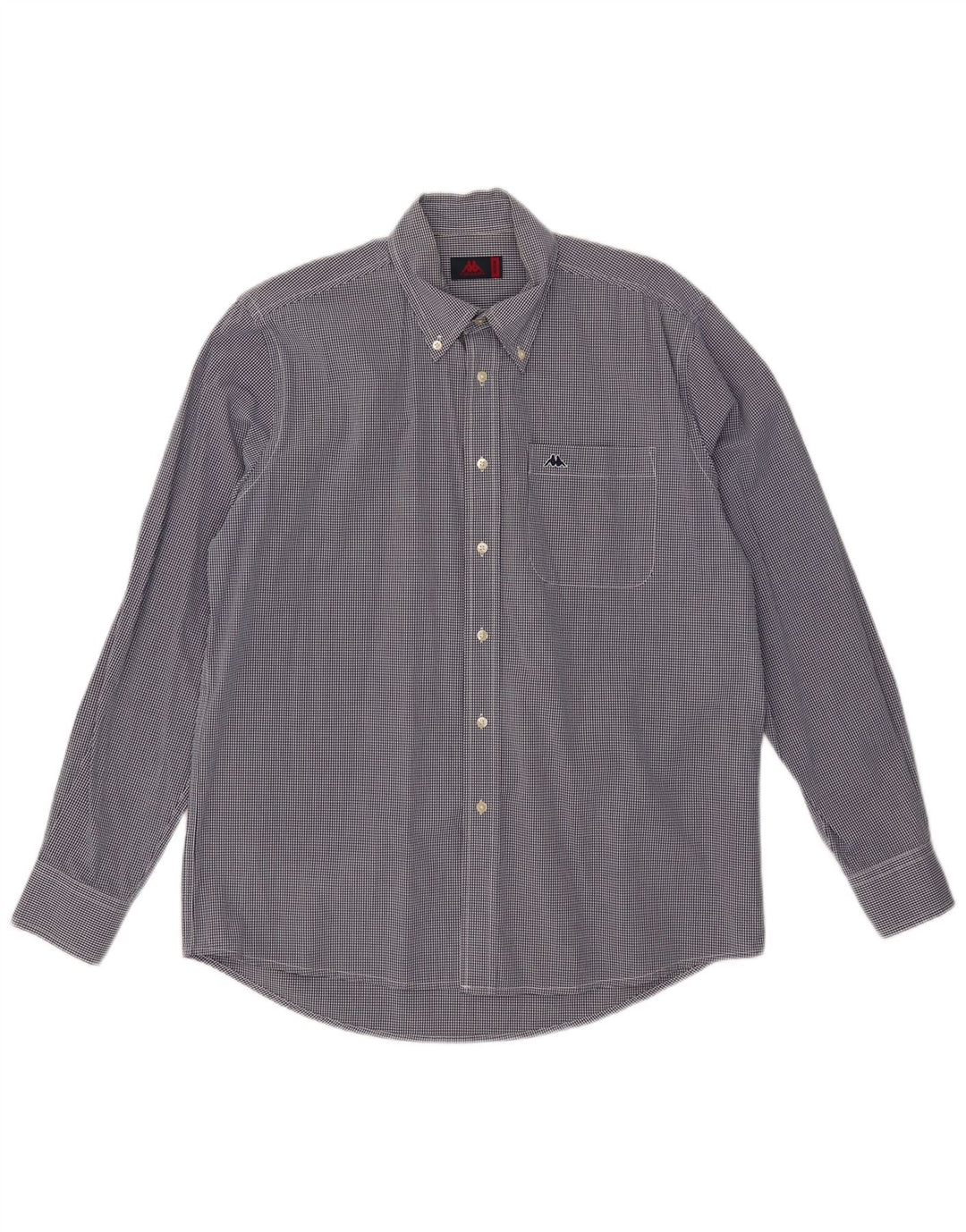 Kappa herreskjorte medium marineblå Gingham bomuld