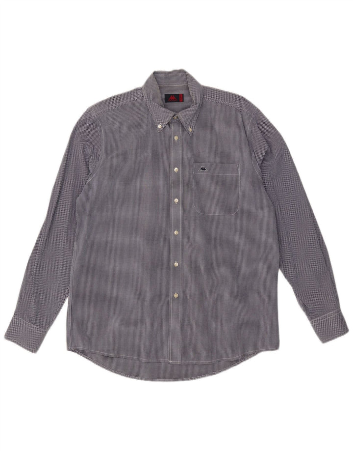 Kappa herreskjorte medium marineblå Gingham bomuld