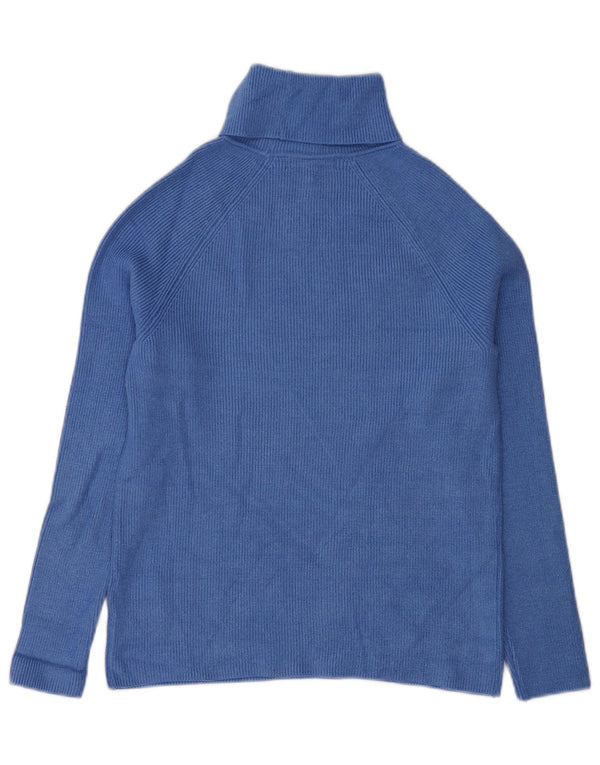 Marks & Spencer Dame Rullehals Sweater UK 10 Small Blue Viscose