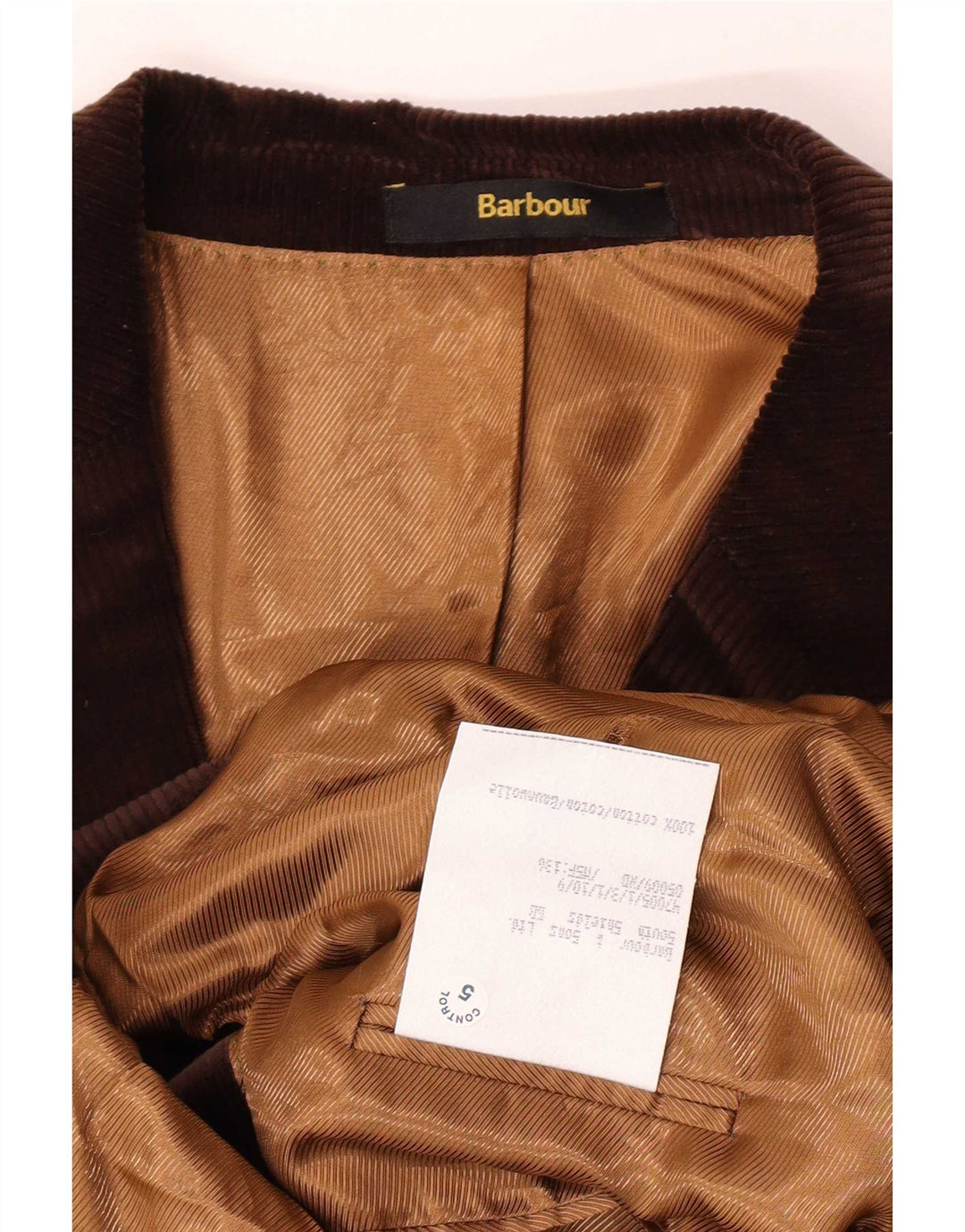 Barbour Herre 2-knaps fløjlsblazerjakke IT 56 3XL brun bomuld