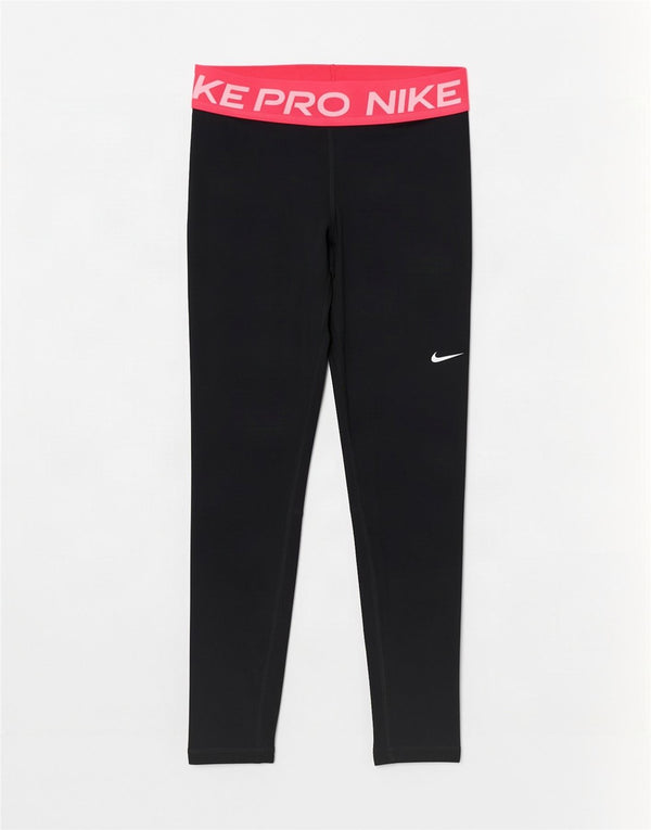 Nike Womens Dri Fit Graphic Leggings UK 8 Small Black Colourblock Polyester