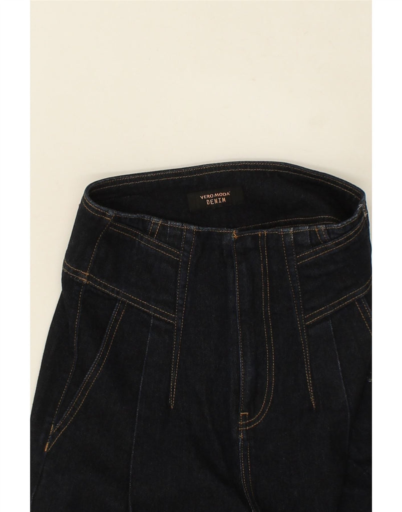 VERO MODA Womens High Waist Tapered Jeans W24 L24  Navy Blue Cotton Vintage Vero Moda and Second-Hand Vero Moda from Messina Hembry 