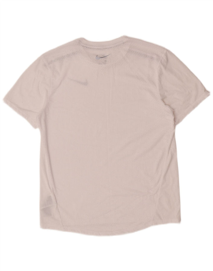 Nike Herre Dri Fit grafisk T-shirt Top Medium White Polyester