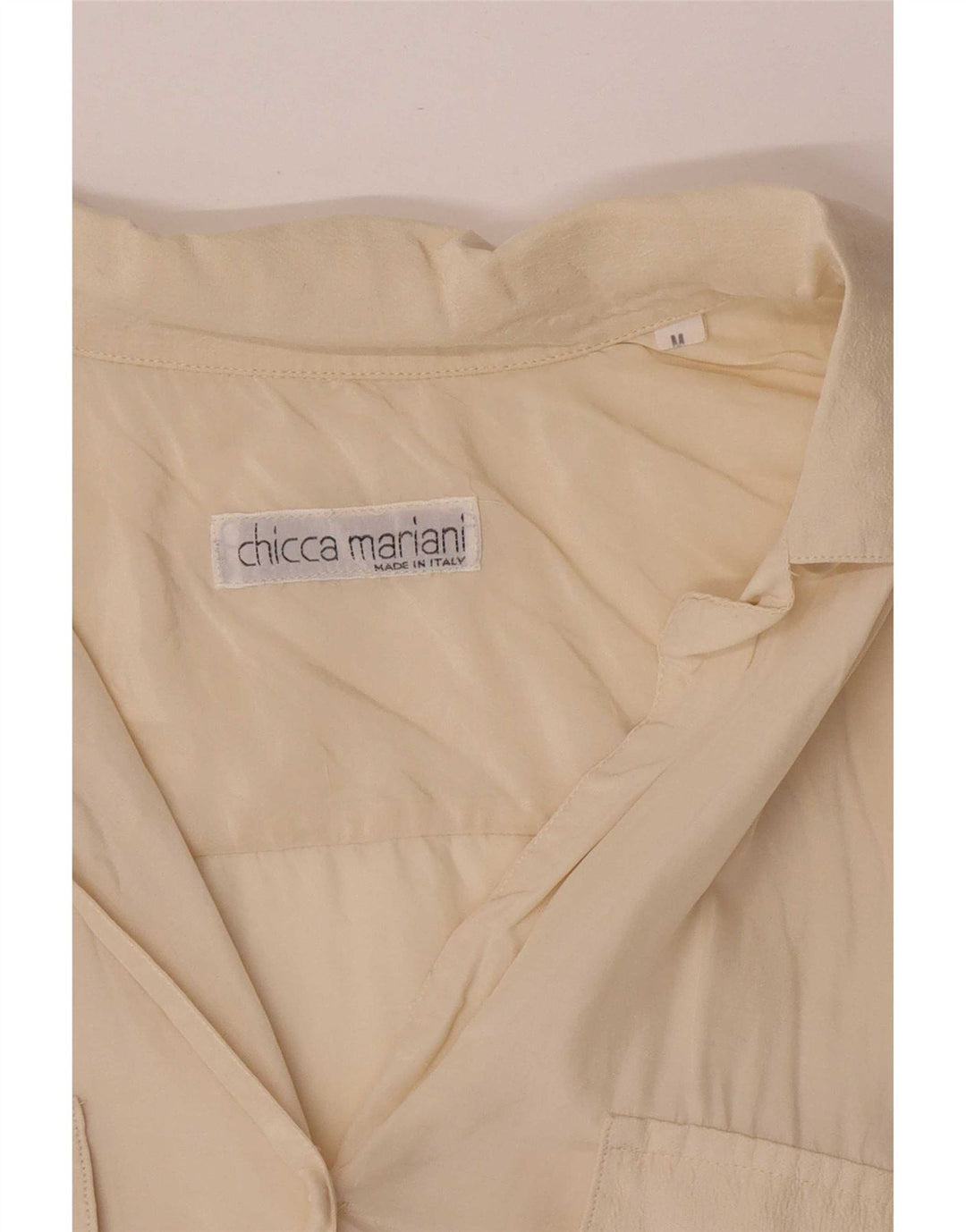 Vintage Dame Oversized skjortebluse UK 14 Medium Off White