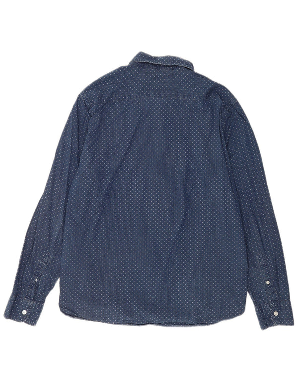 Levi's herreskjorte stor marineblå plettet bomuld