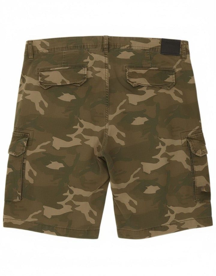 OVS Herre Cargo Shorts W36 Large Khaki Camouflage Cotton Army