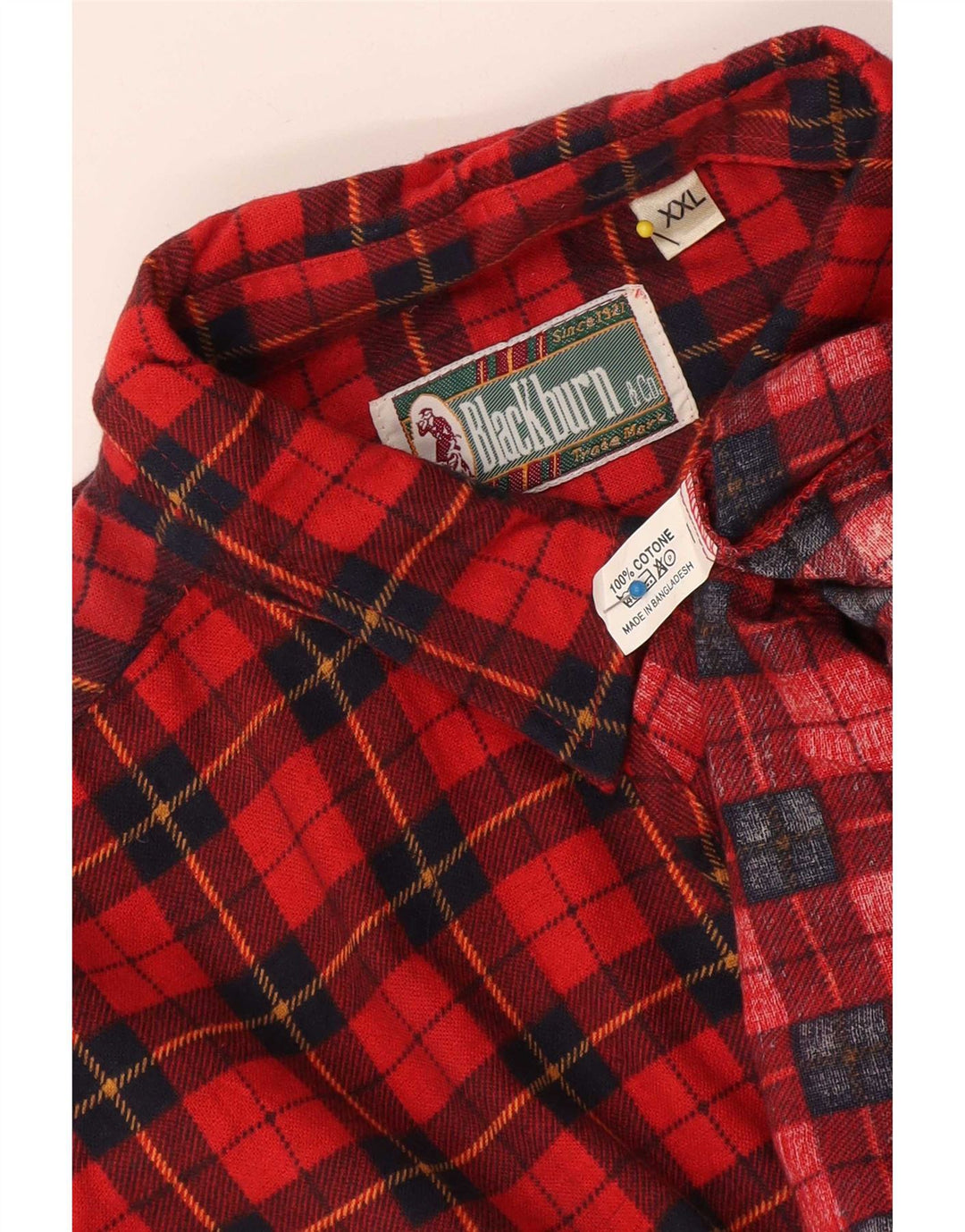 Vintage herre flannel skjorte 2XL rød ternet bomuld