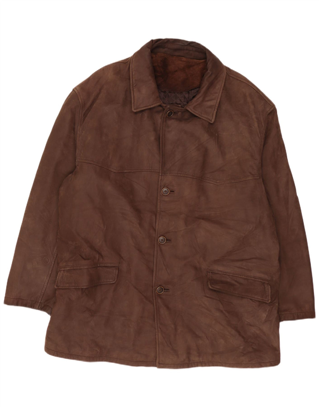 Vintage herre læderjakke UK 42 XL brunt læder