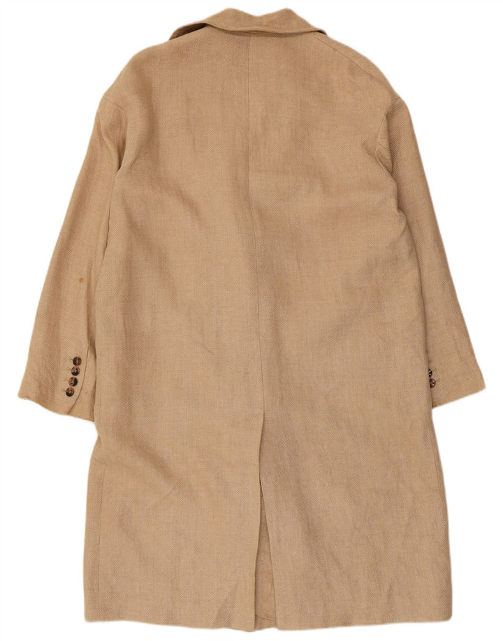 Zara Dame Dobbeltradet Frakke UK 14 Medium Beige Viscose