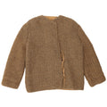 Vintage dame strik bomberjakke UK 12 medium brun