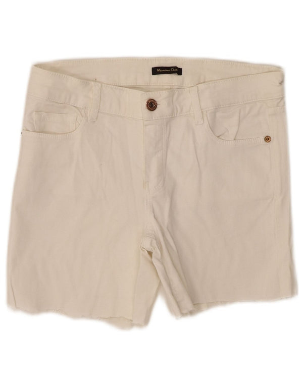 Massimo Dutti Dame Skinny Casual Shorts EU 38 Small W28 White
