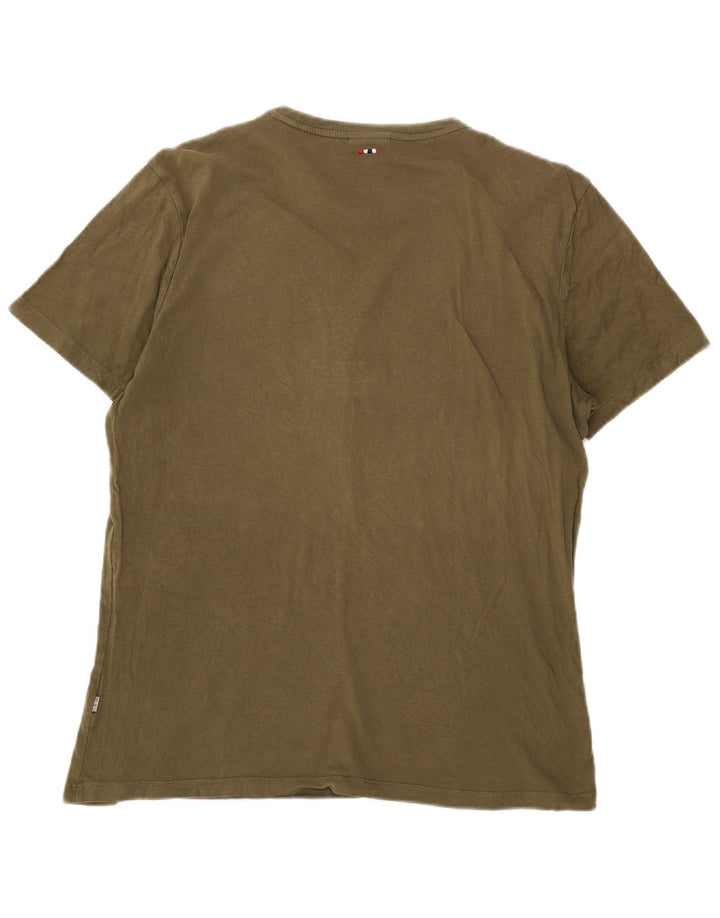Napapijri Herre Grafisk T-Shirt Top Stor Khaki