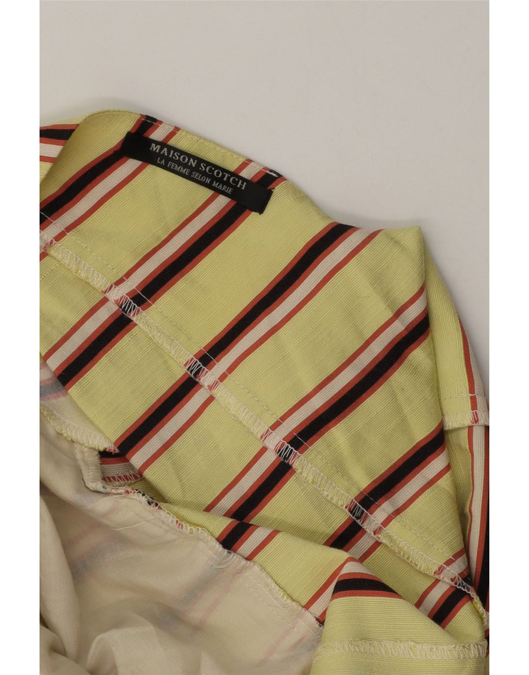 Maison Scotch Dame Ærmeløs Crop Top UK 10 Small Gulstribet