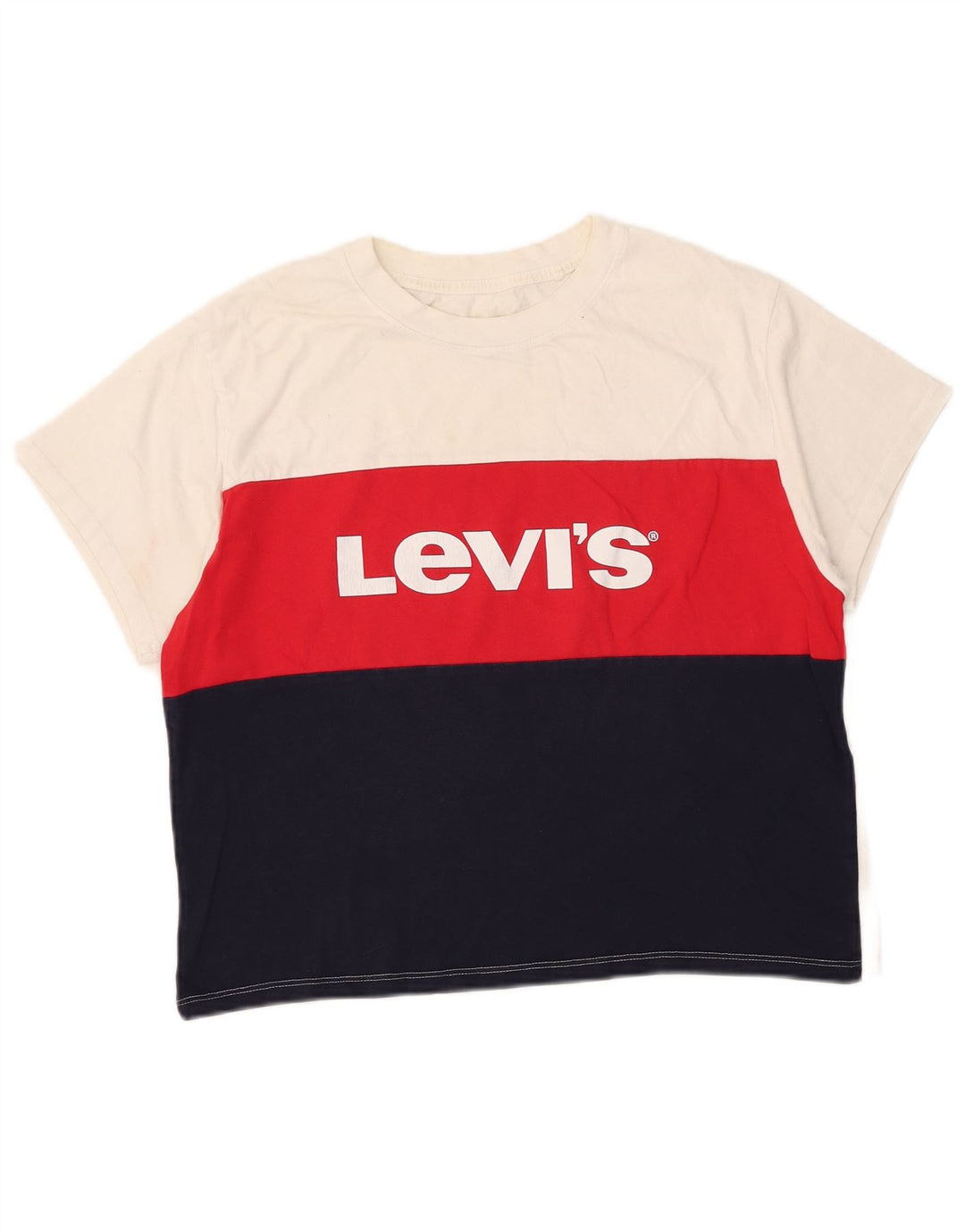 Levi's Womens Crop Grafisk T-Shirt Top UK 10 Small Multicolored