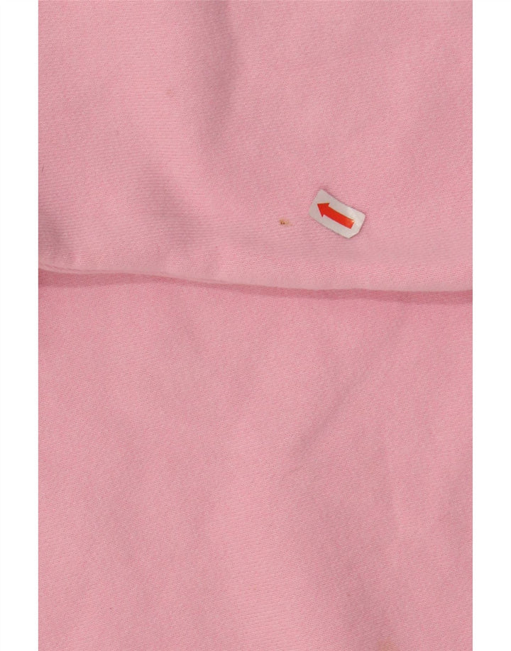 CHAMPION Womens Oversized Crop Sweatshirt Jumper UK 10 Small Pink Cotton