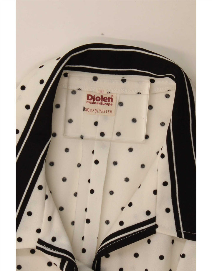 Diolen Dame Maxi Dress UK 12 Medium White Polka Dot Polyester