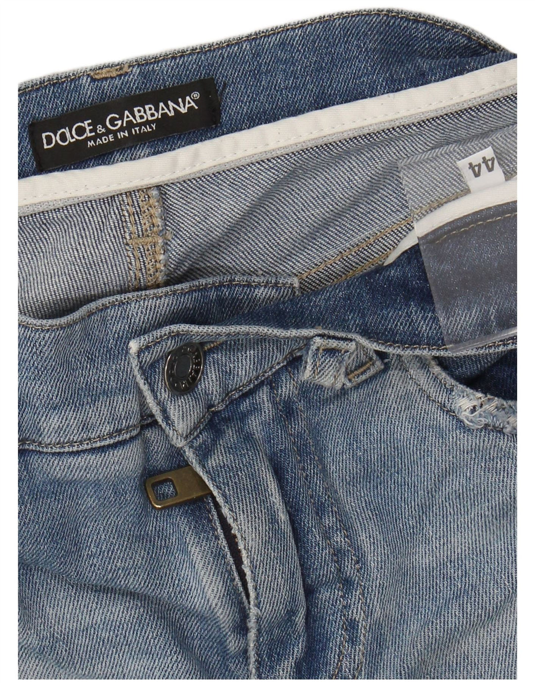 DOLCE & GABBANA Kvinder Distressed Slim Jeans IT 44 Medium W30 L32 Blå