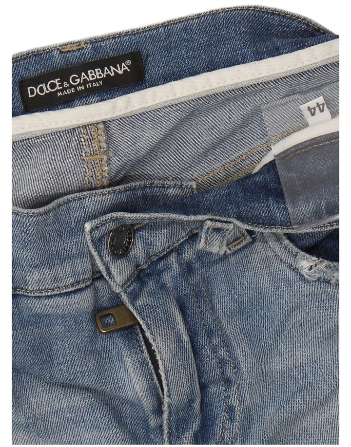 DOLCE & GABBANA Kvinder Distressed Slim Jeans IT 44 Medium W30 L32 Blå
