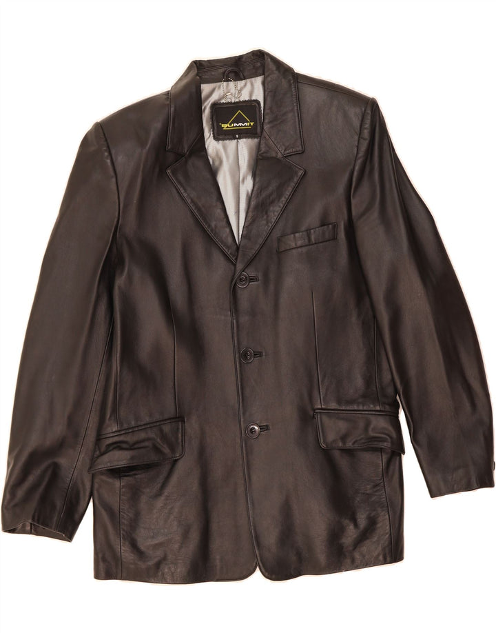 SUMMIT Mens Leather Jacket UK 36 Small Black Leather Vintage Summit and Second-Hand Summit from Messina Hembry 
