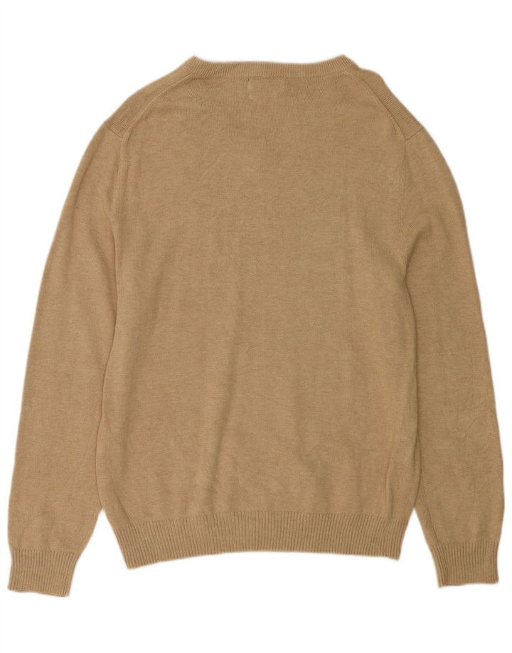 NAUTICA Herre V-hals sweater Medium Beige Bomuld