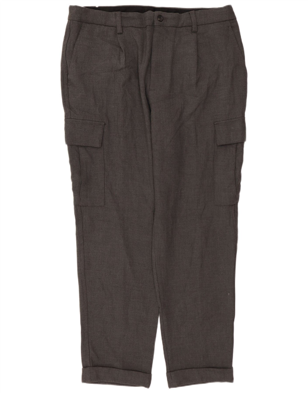 ZARA Straight Cargo Bukser til mænd EU 46 XL W36 L30 Grå Polyester