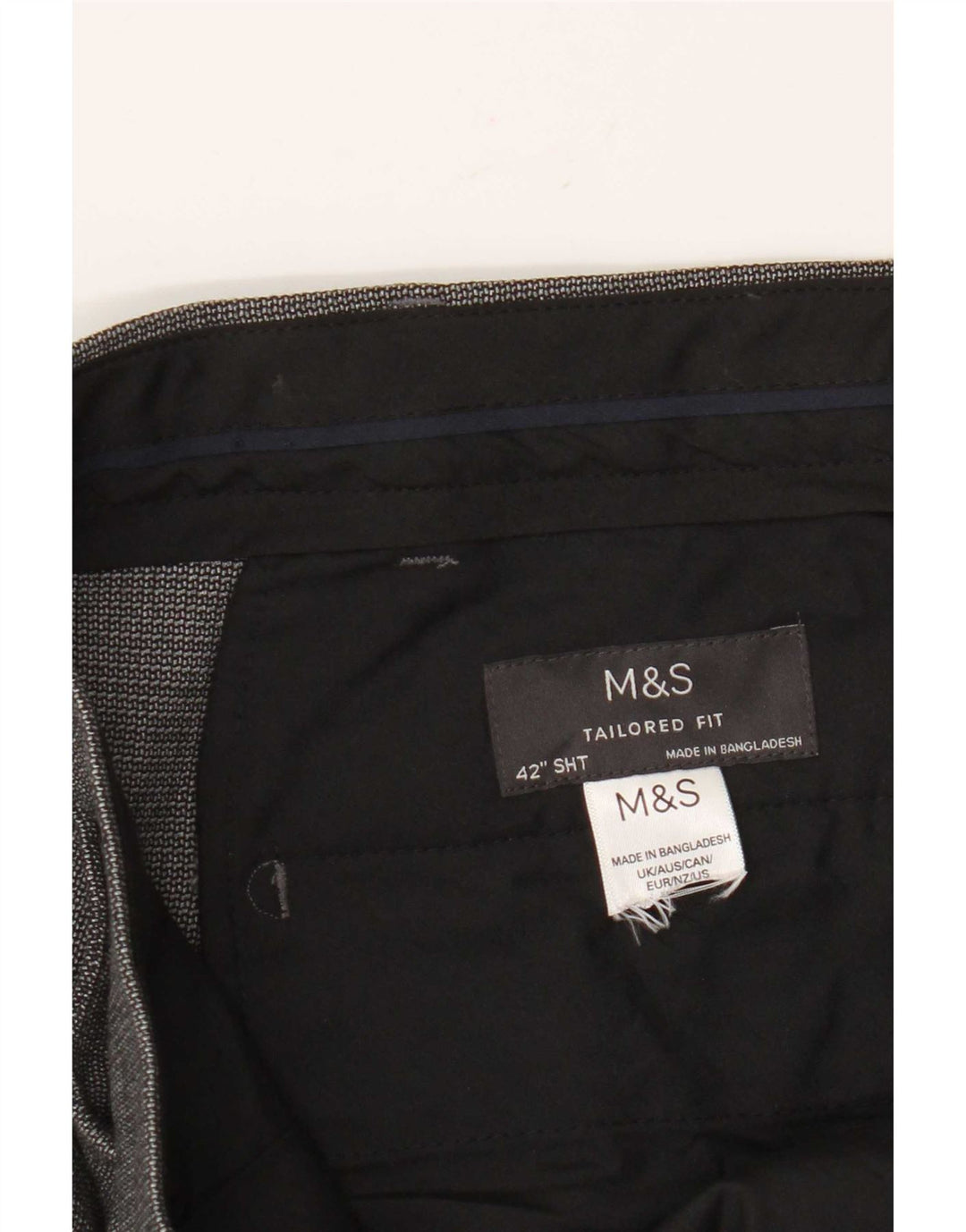 Marks & Spencer Herre Skræddersyet Fit Straight Suit Bukser W42 L28 Grå