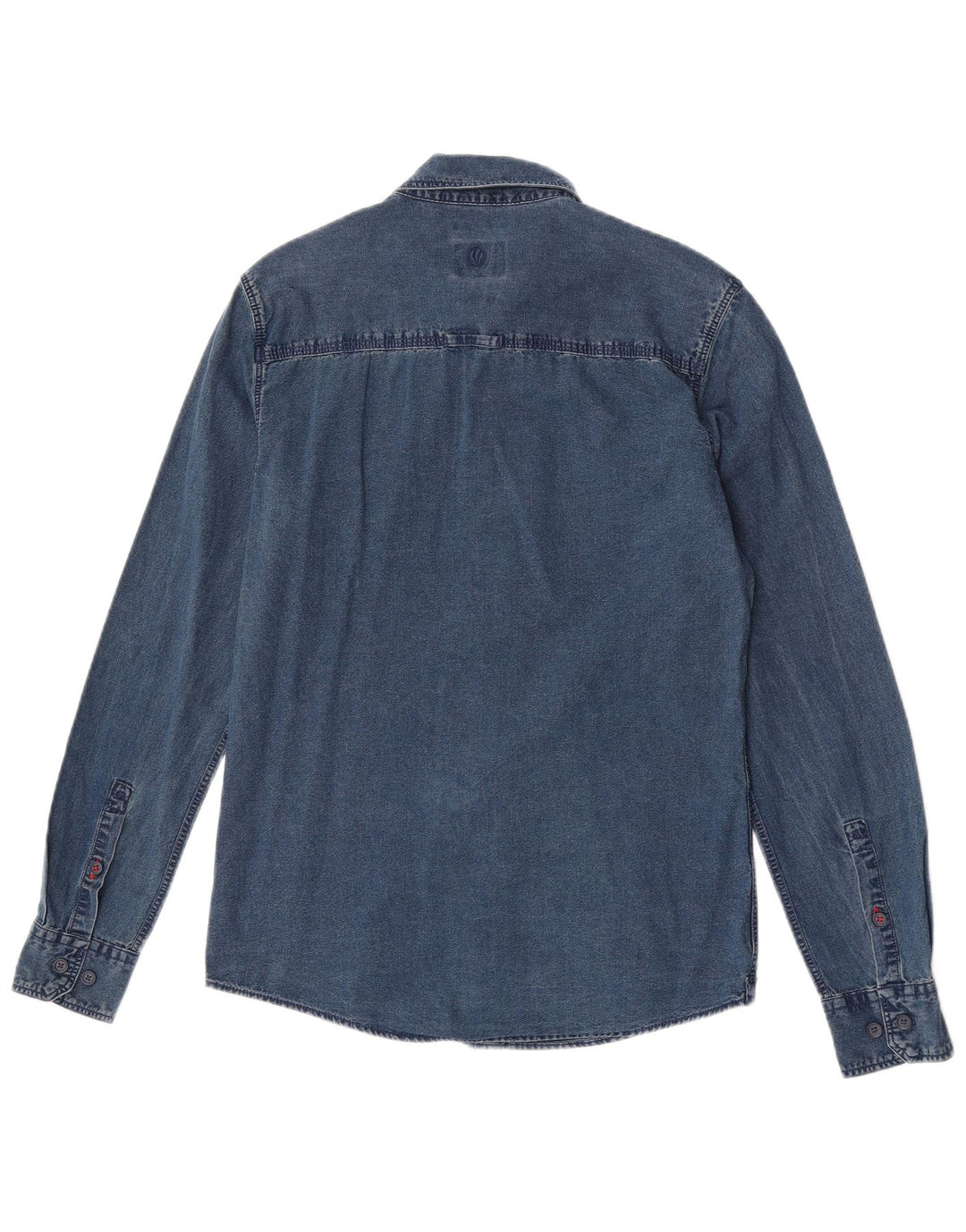 Fat Face Herre Slim Fit Denim Shirt Lille Blå Bomuld