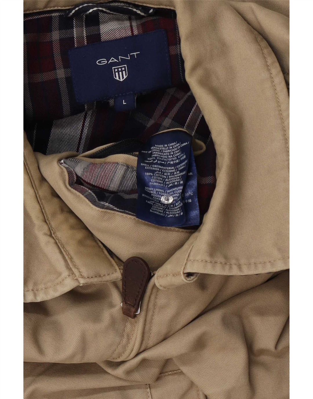 Gant Bomber Jacket UK 40 Stor Beige Bomuld
