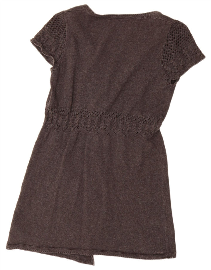 Fat Face Dame Longline Kortærmet Cardigan Sweater UK 12 Medium Grey