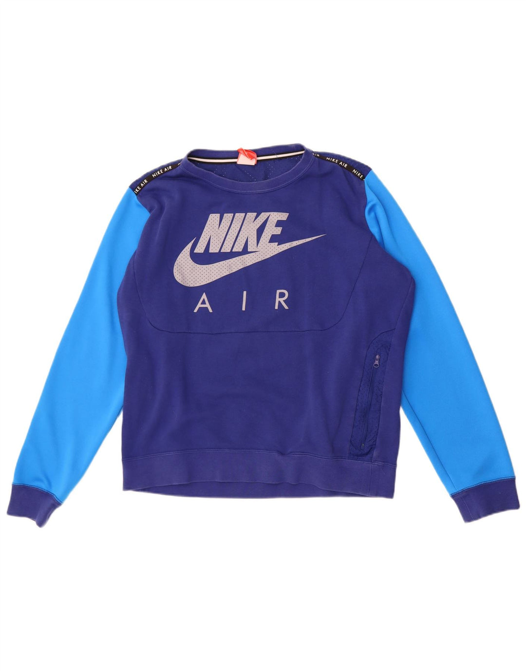 Nike Herre grafisk sweatshirt Jumper Medium Blue Colourblock Bomuld