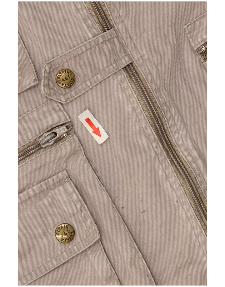 Vintage Herre Utility Gilet UK 38 Medium Grey