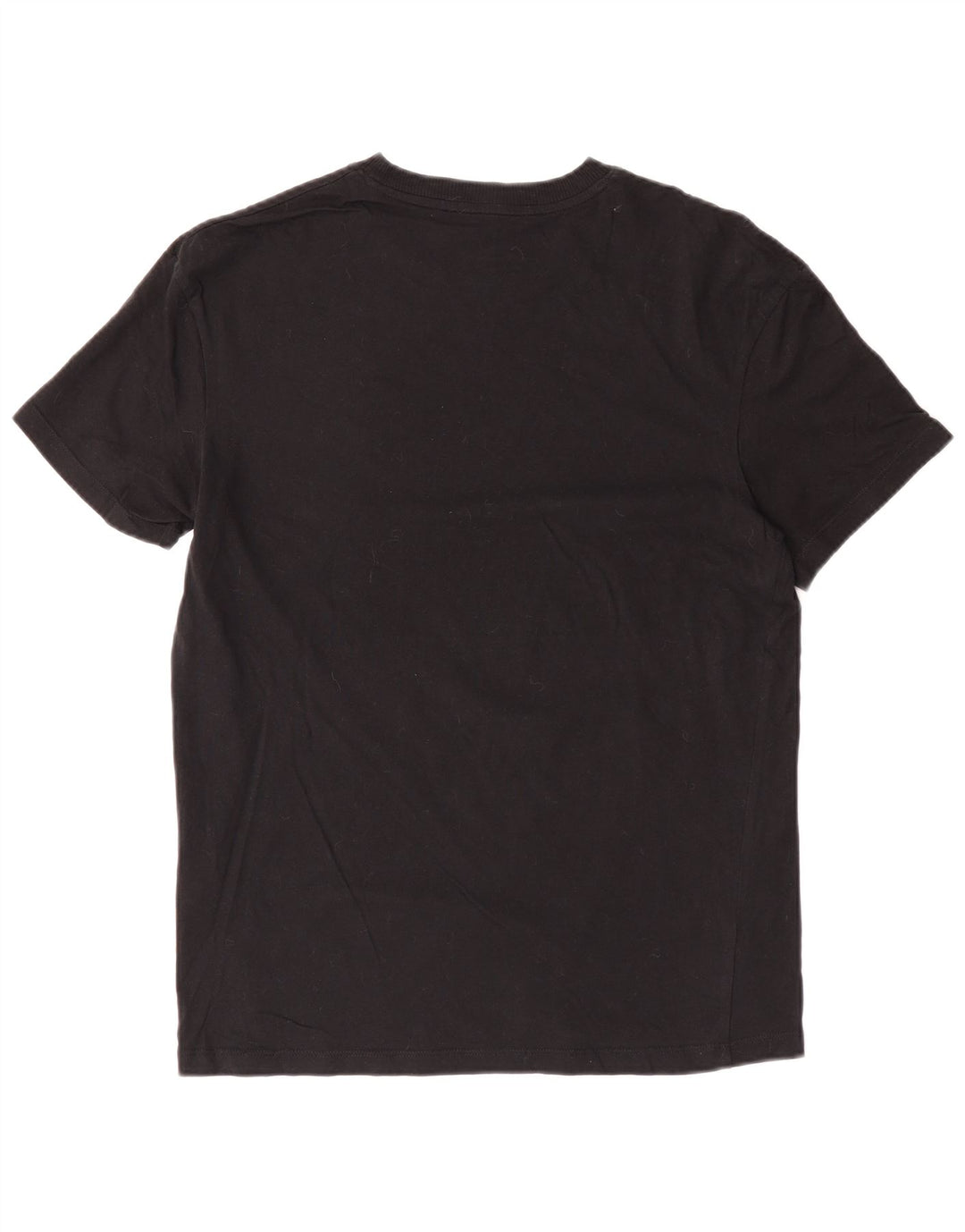 JACK & JONES Mens Graphic T-Shirt Top Medium Black Cotton