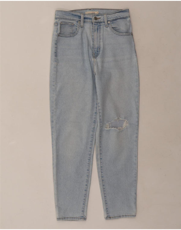 Levi's Dame Mom Distressed High Waist Jeans W28 L27 Blå Bomuld