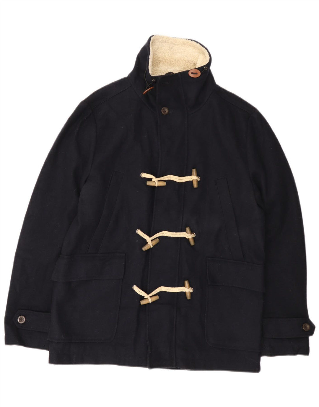 Burton Herre Duffle Jacket UK 38 Medium Navy Blue Wool