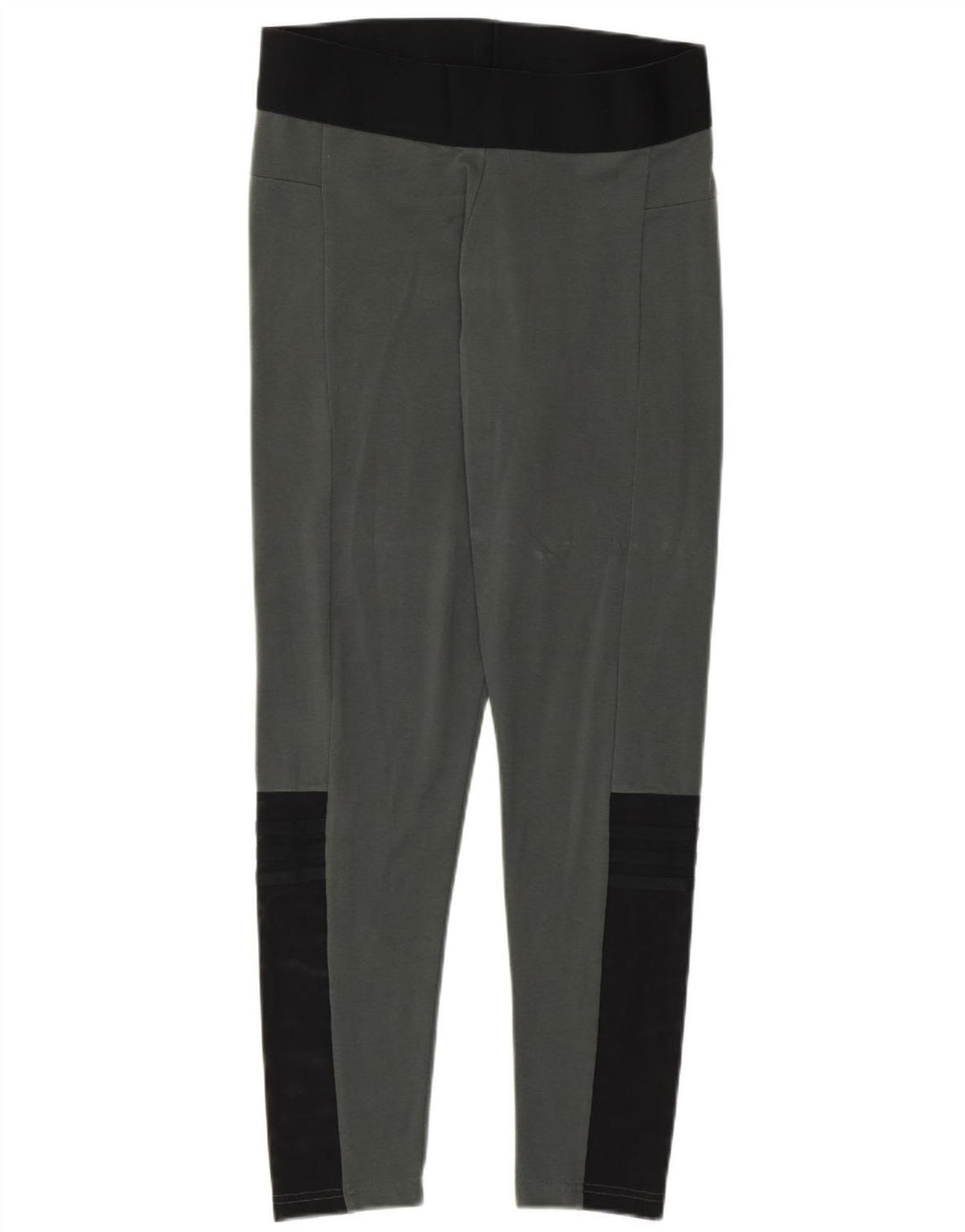 Adidas Dame Leggings UK 12/14 Medium Grey Colourblock Bomuld