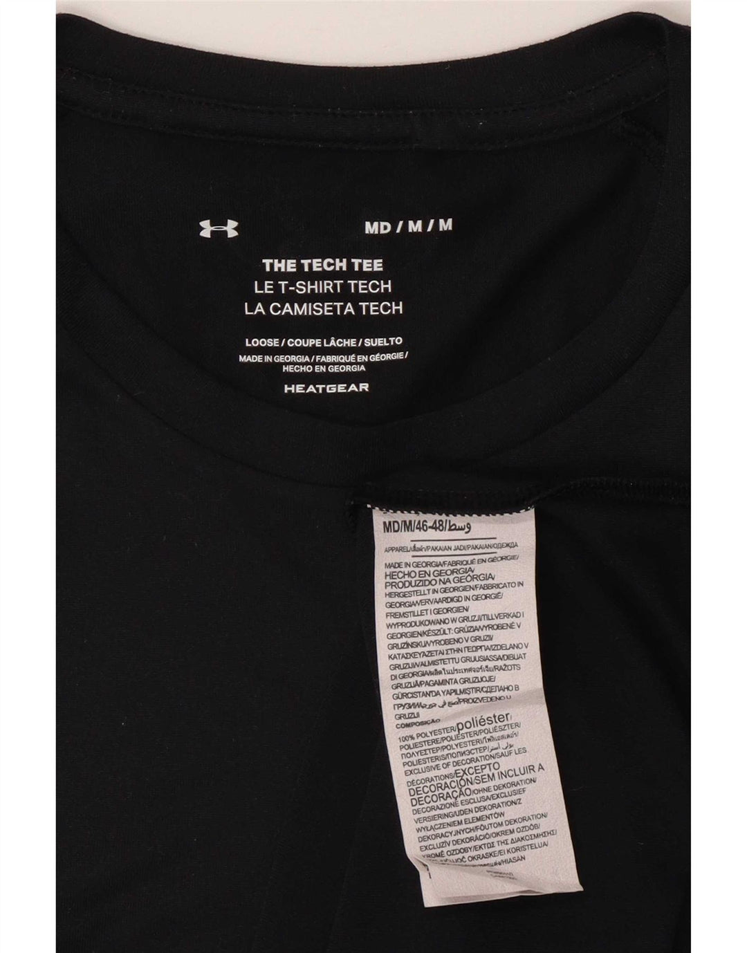 Under Armour Herre Heat Gear T-Shirt Top Medium Sort Polyester