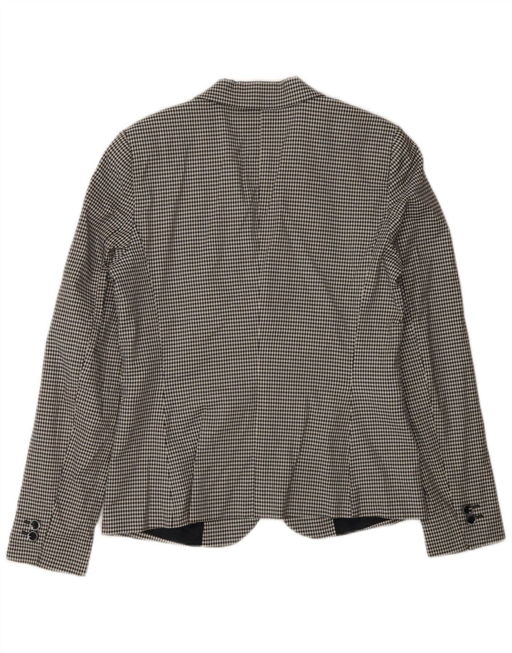 Massimo Dutti Dame 2 Button Blazer Jacket EU 38 Small Black Gingham