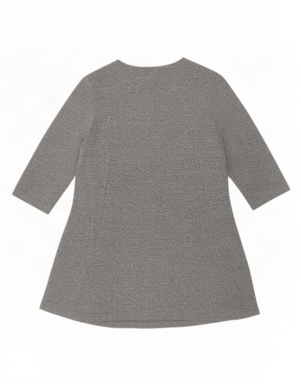 Marks & Spencer dame 3/4-ærmet A-line kjole UK 12 mellemgrå polyester